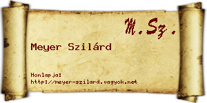 Meyer Szilárd névjegykártya